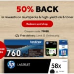 Staples | 50% Back on Ink & Toner