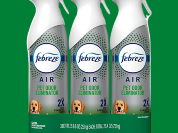 3-Pack Febreze Air Freshener Spray, Pet Odor Eliminator as low as $8.31 After Coupon (Reg. $12) – $2.77 each