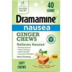 40-Count Dramamine Nausea Ginger Chews as low as $11.48 Shipped Free (Reg. $17.12) – 1K+ FAB Ratings! 29¢/Soft Chews