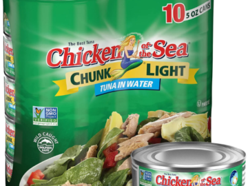 10-Pack Chicken of the Sea Chunk Light Tuna in Water as low as $8.91 Shipped Free (Reg. $24.80) – 89¢/ 5 Oz Can! 2K+ FAB Ratings!