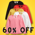 Today Only! Save 60% OFF on Softest Long-Sleeve Lattice-Back Tee for Girls as low as $4.99 (Reg. $9.99) + Style Picks for Boys, Men and Women!