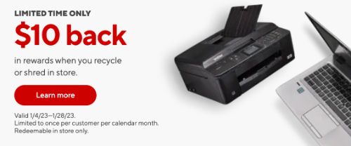 Recycle Old Tech at Staples & Get $10 Bonus Rewards