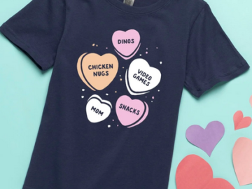 Toddler & Youth Valentine’s Day Tees only $12.99 shipped!