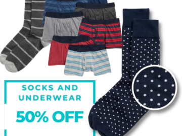 Today Only! Save 50% on Socks and Underwear for Men from $2.97 (Reg. $5.99) + For Girls, Boys and Women!