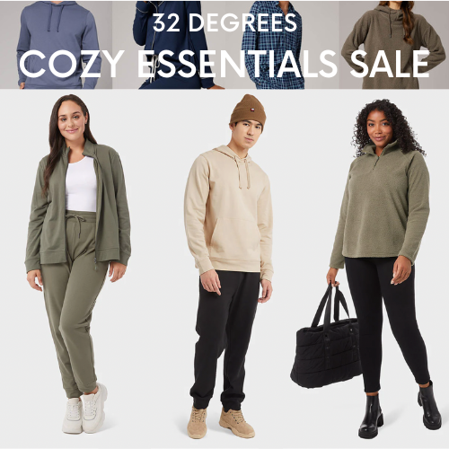 32 Degrees: 32 Degrees Cozy Essentials Sale + Free Shipping at $24 with Code SHIP24