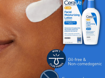 TWO CeraVe AM Facial Moisturizing Lotion SPF 30, 3 Oz as low as $10.30 EACH Bottle (Reg. $16) + Free Shipping + Buy $25, Save $5