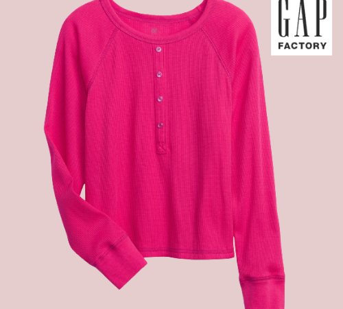 Gap Factory Girls’ Waffle-Knit Henley Shirt $3.60 After Code (Reg. $30) + Free Shipping