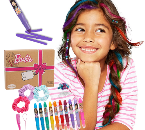 75-Piece Barbie Deluxe Hair Chalk Salon Set w/ Scrunchies, Hair Beads & Tool $8.70 (Reg. $22) – A creative gift for any little Barbie fan!