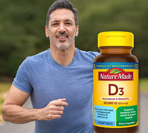 Today Only! 60-Count Softgels Nature Made Maximum Strength Vitamin D3 10000 IU (250 mcg) $10.49 (Reg. $20.99) – 17¢/softgel!