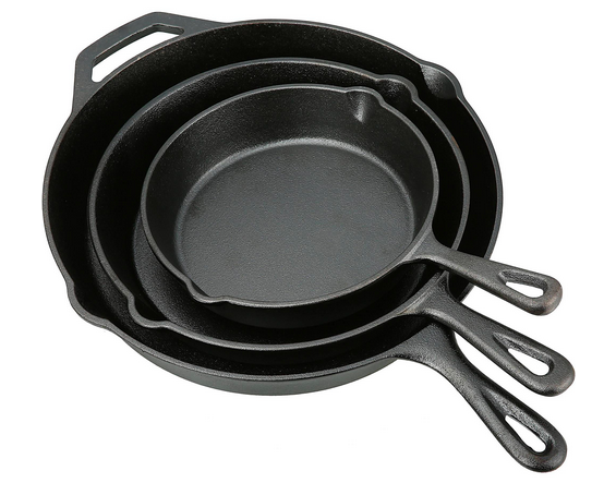 Ozark Trail 3 Piece Cast Iron Skillet Set only $14.88!