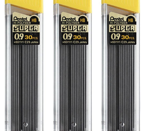 90-Count Pentel Super Hi-Polymer Leads, 0.9 mm as low as $2.84 Shipped Free (Reg. $7.49) – 3¢/Lead