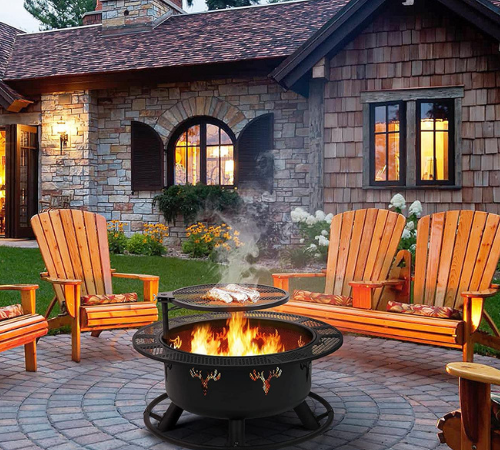 Spend cozy evening with your friends or family with this 32in Outdoor Wood Burning Firepit for just $104.99 After Coupon (Reg. $138.99)