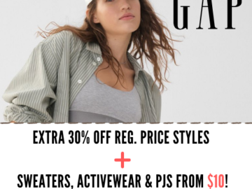 Extra 30% Off Reg. Price Styles After Code + Sweaters, Activewear & PJs from $10! thru 1/19!