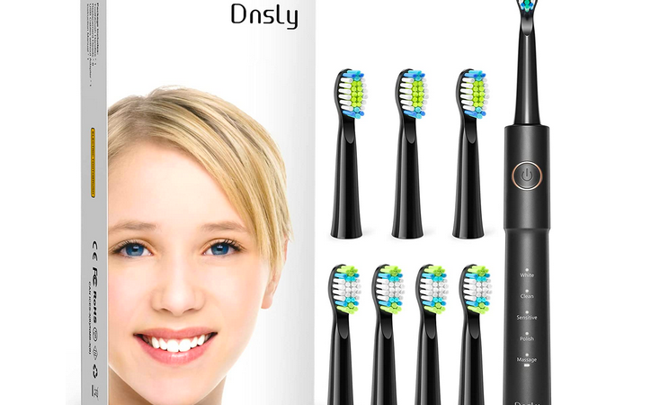 Dnsly Ultrasonic Electric Toothbrush and 8 Replacement Heads only $10 shipped!