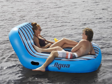 2-Person Aqua Ultra Cushioned Comfort Lounge $44.65 Shipped Free (Reg. $129.99) – Navy/White Stripe, 500lbs Capacity!