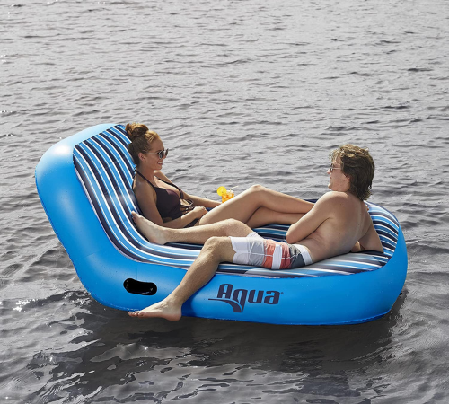 2-Person Aqua Ultra Cushioned Comfort Lounge $44.65 Shipped Free (Reg. $129.99) – Navy/White Stripe, 500lbs Capacity!