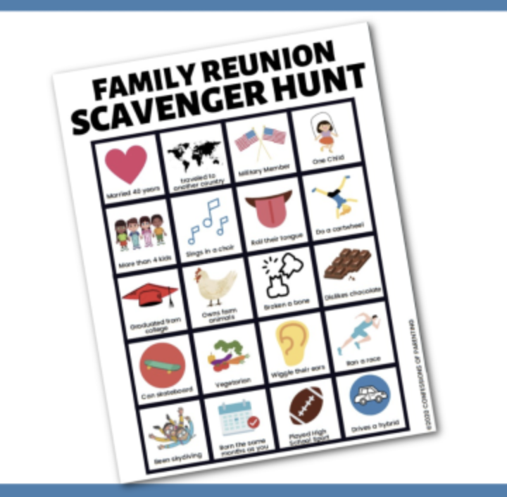 Free Printable Family Reunion Scavenger Hunt