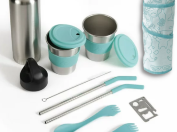 10-Piece Ozark Trail Reusable Cutlery & Drinkware Combo Set $10 (Reg. $25) – Blue or Navy Blue