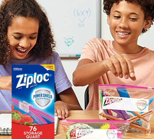 76 Count Ziploc Quart Food Storage Slider Bags as low as $9.34 Shipped Free (Reg. $13.39) – 12¢/Bag – Power Shield Technology