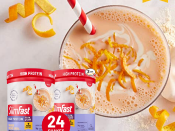 24 Servings SlimFast High Protein Meal Replacement Smoothie Mix, Orange Cream Swirl $22.69 Shipped Free (Reg. $33) – 95¢/Serving