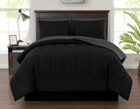 Mainstays Black 8-Piece Bed in a Bag Comforter Set only $25!