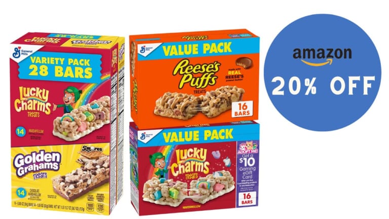 20% Off General Mills Cereal Treat Bars at Amazon