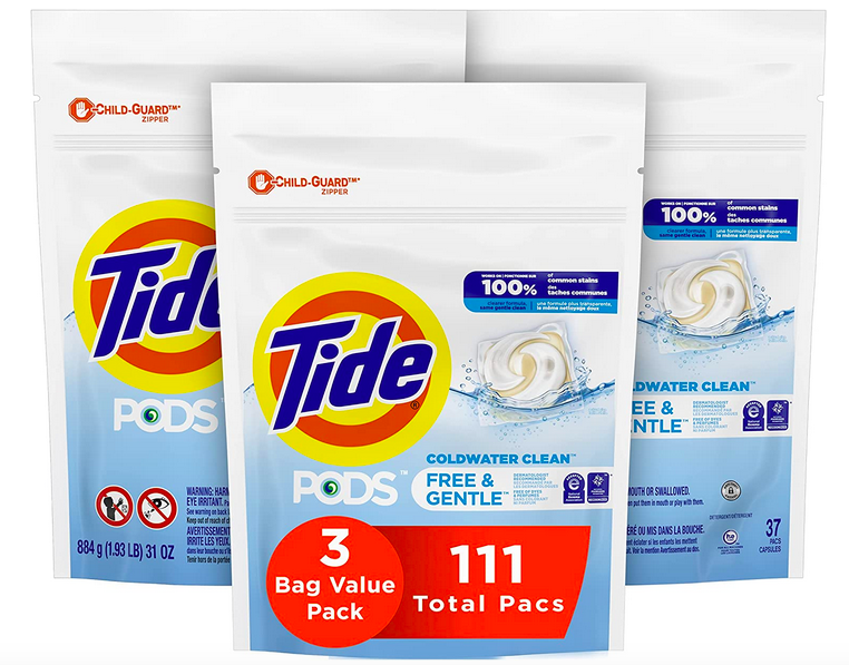 Tide PODS Free & Gentle Laundry Detergent Soap Pods, 111 Count only $15.27 shipped!