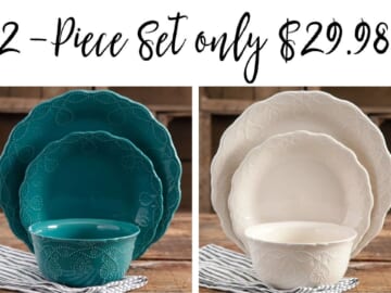 The Pioneer Woman 12-Piece Dinner Set $29.98 (reg. $50)