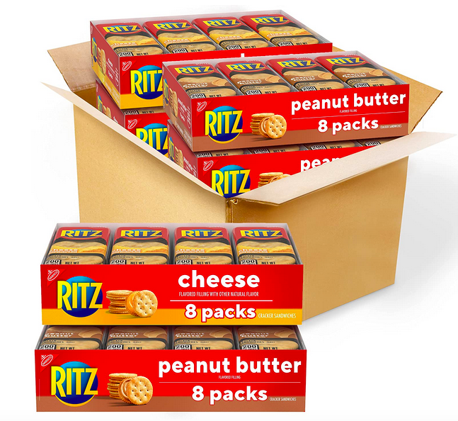 RITZ Sandwich Cracker Snacks, 32 count only $13.89 shipped!