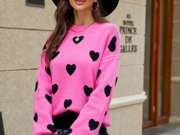 Love is in the air and it’s so easy to show your love with this Valentine’s Day Heart Pattern Knitwear Sweater for just $22.03 After Code (Reg. $33.90)