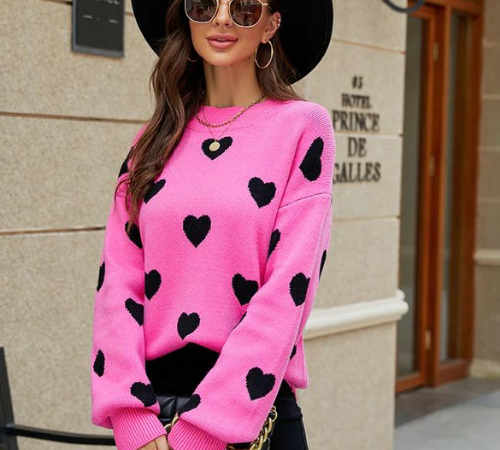 Love is in the air and it’s so easy to show your love with this Valentine’s Day Heart Pattern Knitwear Sweater for just $22.03 After Code (Reg. $33.90)