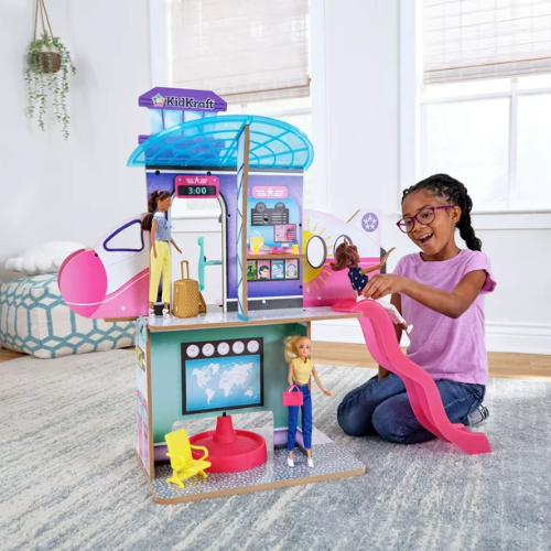 KidKraft 2-in-1 Wooden Airport & Jet Plane Doll Play Set $38.98 Shipped Free (Reg. $60) – Includes 15+ Accessories