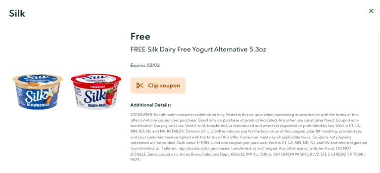 New Publix Digital Coupon | FREE Silk Dairy Free Yogurt Alternative