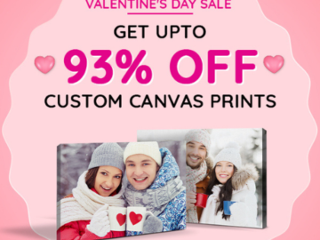 Easy Canvas Prints Valentine’s Day Sale: Up to 93% Off Canvas Prints (8X8 for $5.20 + Shipping) + Unlimited 16×20 Custom Canvas Prints for $14.99 + Shipping