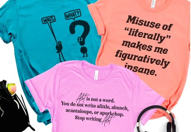 Witty Grammar Tees for just $19.99 shipped!