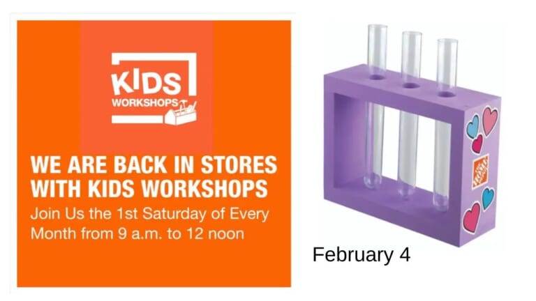 Free Home Depot Kids Workshop 2/4