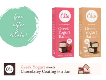 FREE Clio Greek Yogurt Bars After Rebate