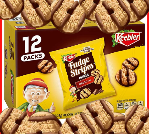 FOUR 12-Count Keebler On-The-Go Fudge Stripes Cookies as low as $3.99 EACH Shipped Free (Reg. $6) – 33¢/1 oz Pouch + Buy 4, Save 5%