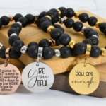 Natural Lava Stone Inspirationial Bracelet only $5.59 shipped!