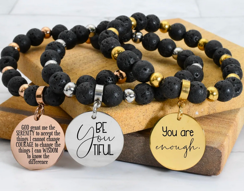 Natural Lava Stone Inspirationial Bracelet only $5.59 shipped!