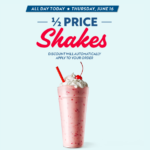 Sonic: Half-Price Shakes Today!