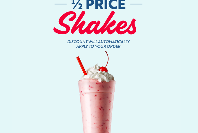 Sonic: Half-Price Shakes Today!