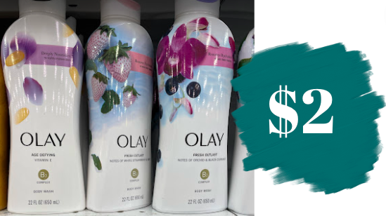 Stock up! Olay Body Wash for $2 (reg. $7)