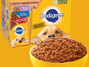 18-Count Pedigree Chopped Ground Dinner Wet Dog Food Variety Pack as low as $9.07 After Coupon (Reg. $30.50) + Free Shipping – 50¢/ 3.5 Oz Pouch + MORE