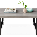 Modern Butcher Block Top Rectangular Coffee Table