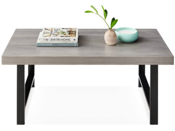 Modern Butcher Block Top Rectangular Coffee Table