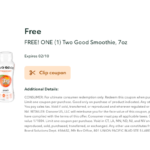 New Publix Digital Coupon | FREE Two Good Smoothie