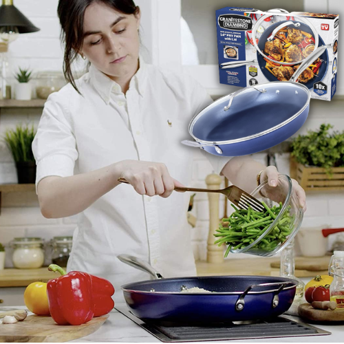 14” Granitestone Nonstick Frying Pan with Lid $60.80 Shipped Free (Reg. $100)