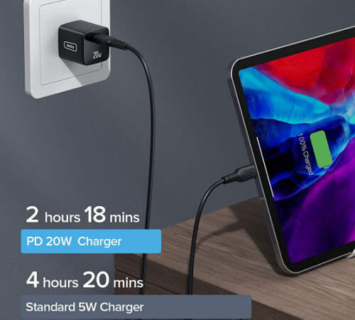 20W PD 3.0 USB-C Wall Charger $6.50 After Coupon (Reg. $13) – FAB Ratings! iPhone 12 from 0 to 60% in only 30mins