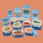 Mainstays Set of 46 Food Storage Containers with Lids, Variety Value Set $9.98 – $0.22/ Container with Lid, Different Shapes and Sizes